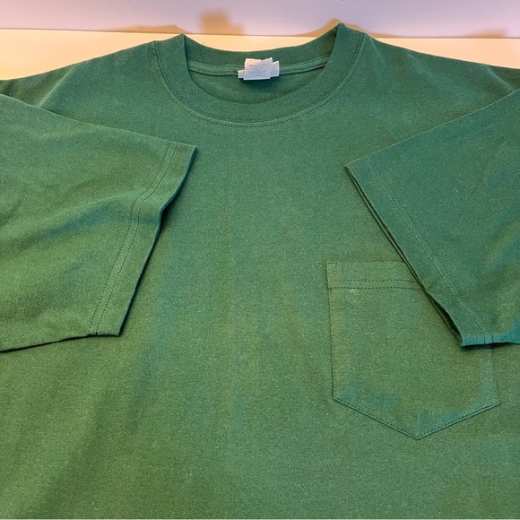 Bugle Boy Men’s Vintage Short Sleeve Green Crewneck Pocket Tee T-shirt L - Picture 12 of 12